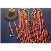 Image 2 : 21) RED GLASS BEAD 15 STRAND STATEMENT