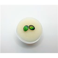 13)  LOT OF 2 MATCHED OVAL NATURAL BLACK