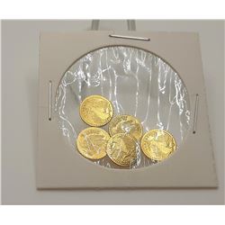 1) LOT OF 5 24KT GOLD PLATED ST. GAUDIN MINI