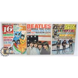 3 MAGAZINES WITH CONTENTS OF THE BEATLES