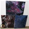 Image 1 : 3 ABSTRACT CANVAS PAINTING 20"X16"