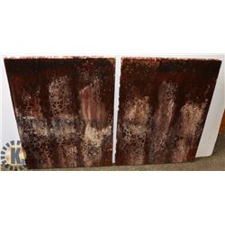 PAIR OF ABSTRACT CANVAS PAINTINGS 24"X18"