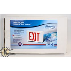 STEEL EXIT SIGN, 90MIN BACKUP