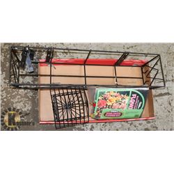 BLACK HANGING PLANTER + BIRD FEEDER 30 X 7 HANGER