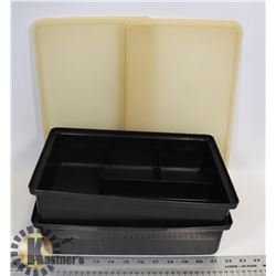PAIR OF TUPPERWARE ORGANIZERS WITH LIDS