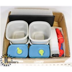 FLAT OF ASSORTED TUPPERWARE, INCLUDES POPSICLE