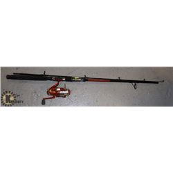 ORANGE FISHING ROD WITH REEL