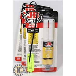 3 NEW PACKS OF JB WELD PLASTIC BONDER