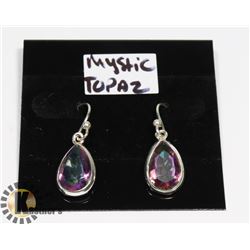 #7-MYSTIC TOPAZ EARRINGS  -.925 STIRLING SILVER