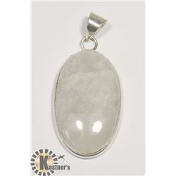 #65-NATURAL MOONSTONE PENDANT -.925 SILVER PLATED
