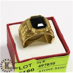 MANS BLACK STONE RING