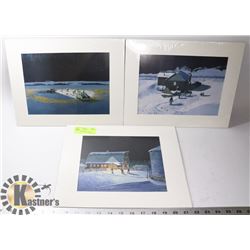 FARMYARD HOCKEY' - 3 REPRODUCTION PRINTS FROM