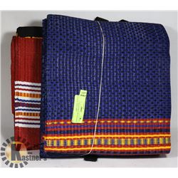 SET OF 2 BEACH MATS WITH WOVEN PLASTIC AND CARRY