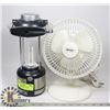 Image 1 : GE LANTERN WITH 2 SPEED DESK/TABLE FAN