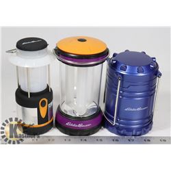 LOT OF 3 EDDIE BAUER 100 LUMEN LANTERNS WORKING