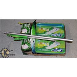 USED SWIFFER SWEEPER WITH UNOPENED CONTAINER OF