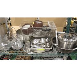 SHELF CONTENTS INCL: VARIOUS STAINLESS STEEL