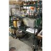 Image 1 : 3-TIER GREEN WIRE RACK ON CASTORS 48"X18"X68"