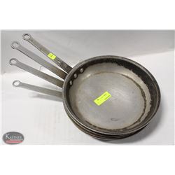 LOT OF 4 ALUMINUM 12" FRYING PANS