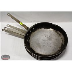 LOT OF 4 ALUMINUM 12" FRYING PANS