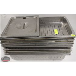 STACK OF 18 S/S FULL SIZE PERFORATED INSERTS