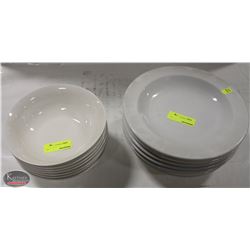 STACK OF 9 PASTA BOWLS WITH 7 SALAD BOWLS