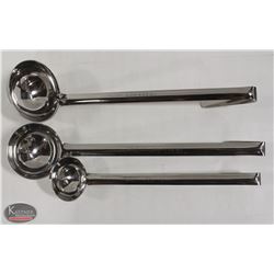 LOT OF 3 NEW LADLES - 6 OZ, 4 OZ & 2 OZ