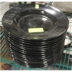 STACK OF 15 BLACK  12" PASTA BOWLS