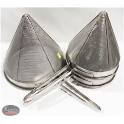 LOT OF 3 ASSORTED SIZED CHINA CAP STRAINERS