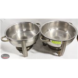 LOT OF 2 ROUND CHAFFING DISHES, NO LIDS