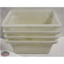 LOT OF 4 TOTE BOXES, 12 X 17X 8