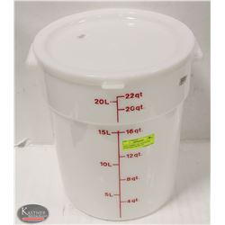 NEW CAMBRO 22QT ROUND DRY INGREDIENT BIN W/ LID