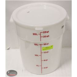 NEW CAMBRO 22QT ROUND DRY INGREDIENT BIN W/ LID