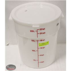 NEW CAMBRO 22QT ROUND DRY INGREDIENT BIN W/ LID