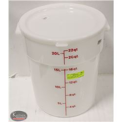 NEW CAMBRO 22QT ROUND DRY INGREDIENT BIN W/ LID