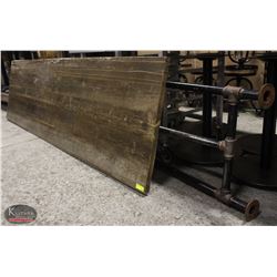 LARGE WOODEN TOP TABLE W/ STEEL TUBE LEGS