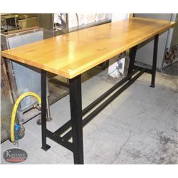 BAILIFF SEIZURE LARGE WOOD TOP BAR HEIGHT TABLE 96"X27"X42"