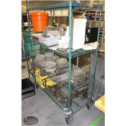 4-TIER GREEN WIRE RACK 48"X21"X68"