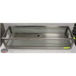 S/S & GLASS DRINK WELL W/ DRAIN 30"X10"X6"