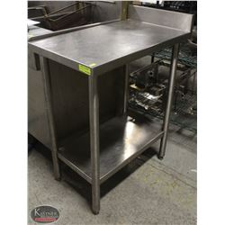 STAINLESS STEEL SPACER TABLE W/ BACKSPLASH & WELDED