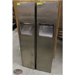 LOT OF 2 STAINLESS STEEL WALL MOUNT PAPER TOWEL