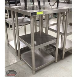 BAILIFF SEIZURE STAINLESS STEEL WORKTABLE W/ 2 UNDERSHELVES