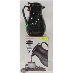 NEW WINCO 64 OZ BLACK SWIRL THERMAL BEVERAGE