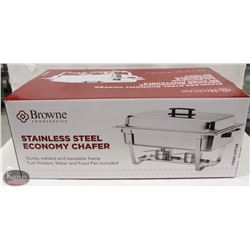 NEW STAINLESS STEEL FULL SIZE CHAFING DISH W/ STAY