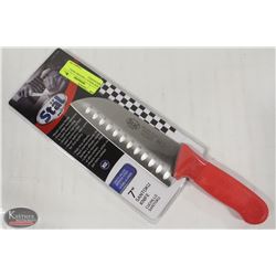 NEW WINCO 7" SANTOKU KNIFE - RED HANDLE