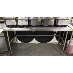 BAILIFF SEIZURE STAINLESS STEEL WORK TABLE W/ BACKSPLASH