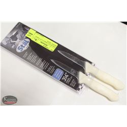 NEW SET OF 2 WINCO 3-1/4" PARING KNIVES - WHITE
