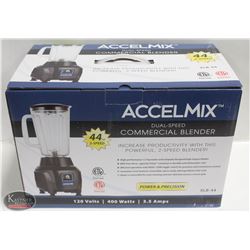 NEW ACCELMIX DUAL-SPEED 44OZ COMMERCIAL BLENDER