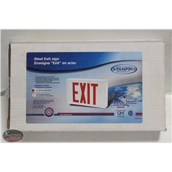STEEL EXIT SIGN, 90 MIN EMERGENCY BACKUP