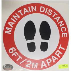 16" RED MAINTAIN DISTANCE FLOOR DECAL
